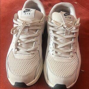 Nike Air Mesh White Sneakers with black and gold